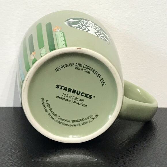 Starbucks Retro Avocado Sage Mint Green Candle Graphic Holiday Coffee Mug Cup - Picture 9 of 12